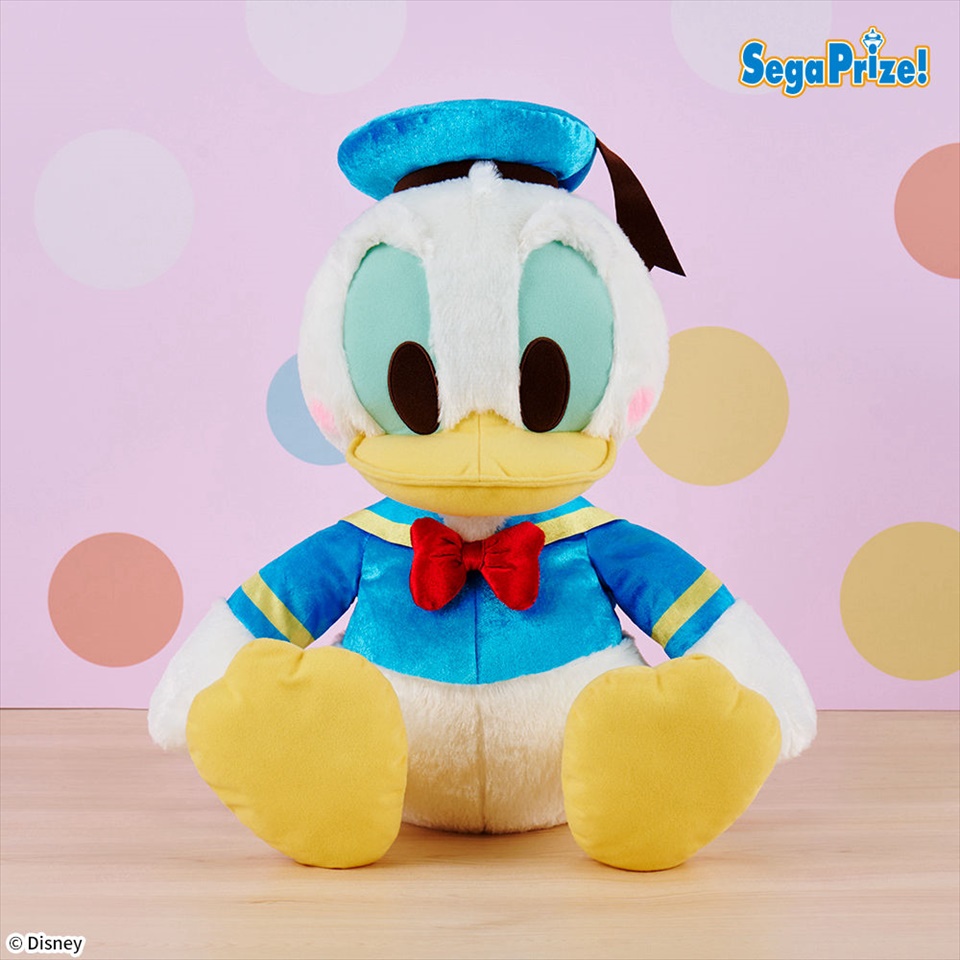 ドナルドダック　赤いほっぺ　スーパーラージぬいぐるみ　シャイニーカラーVer.