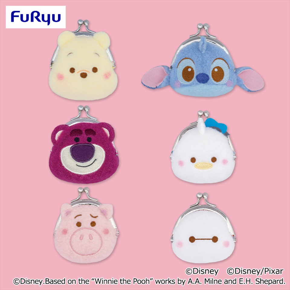 ディズニー＆ピクサーキャラクター ミルキーボアフェイスがま口ポーチ