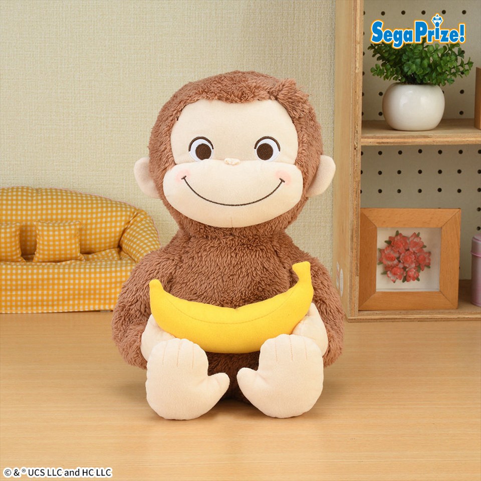 おさるのジョージ　赤いほっぺ　Ｌぬいぐるみ　バナナ