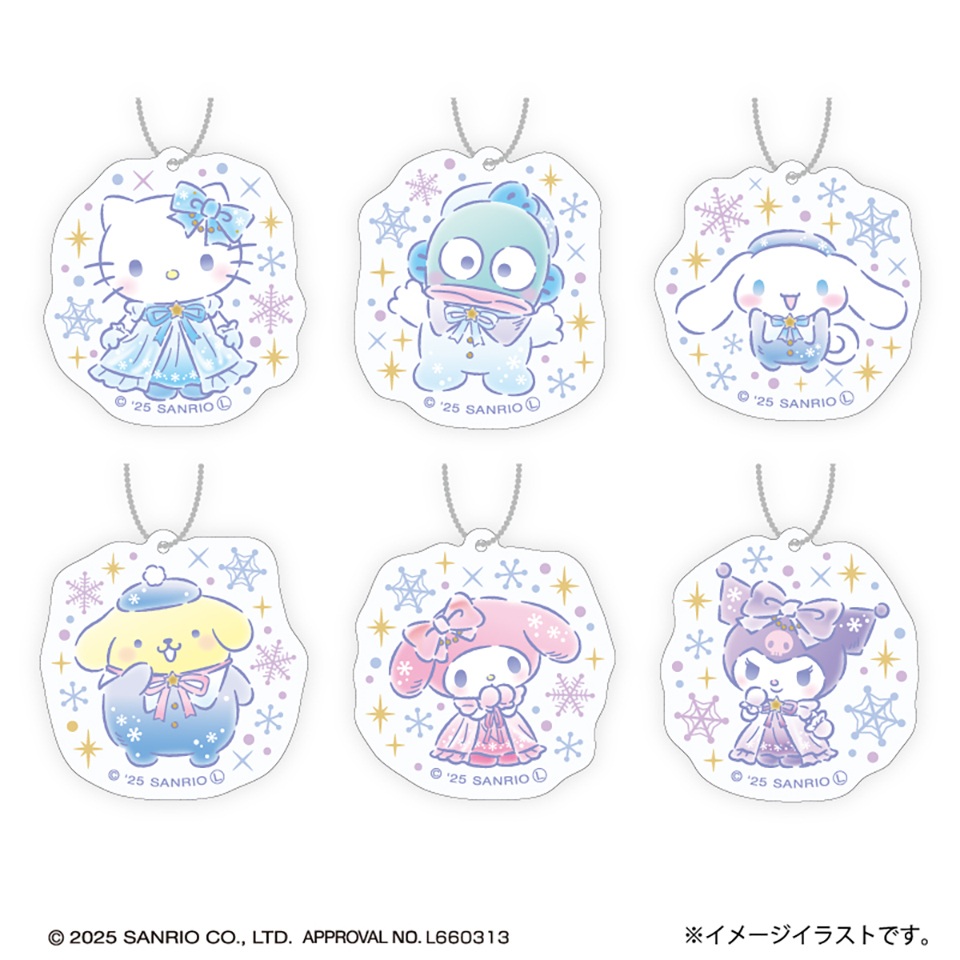 サンリオキャラクターズ　スノーレインボーミニアクリルキーホルダー