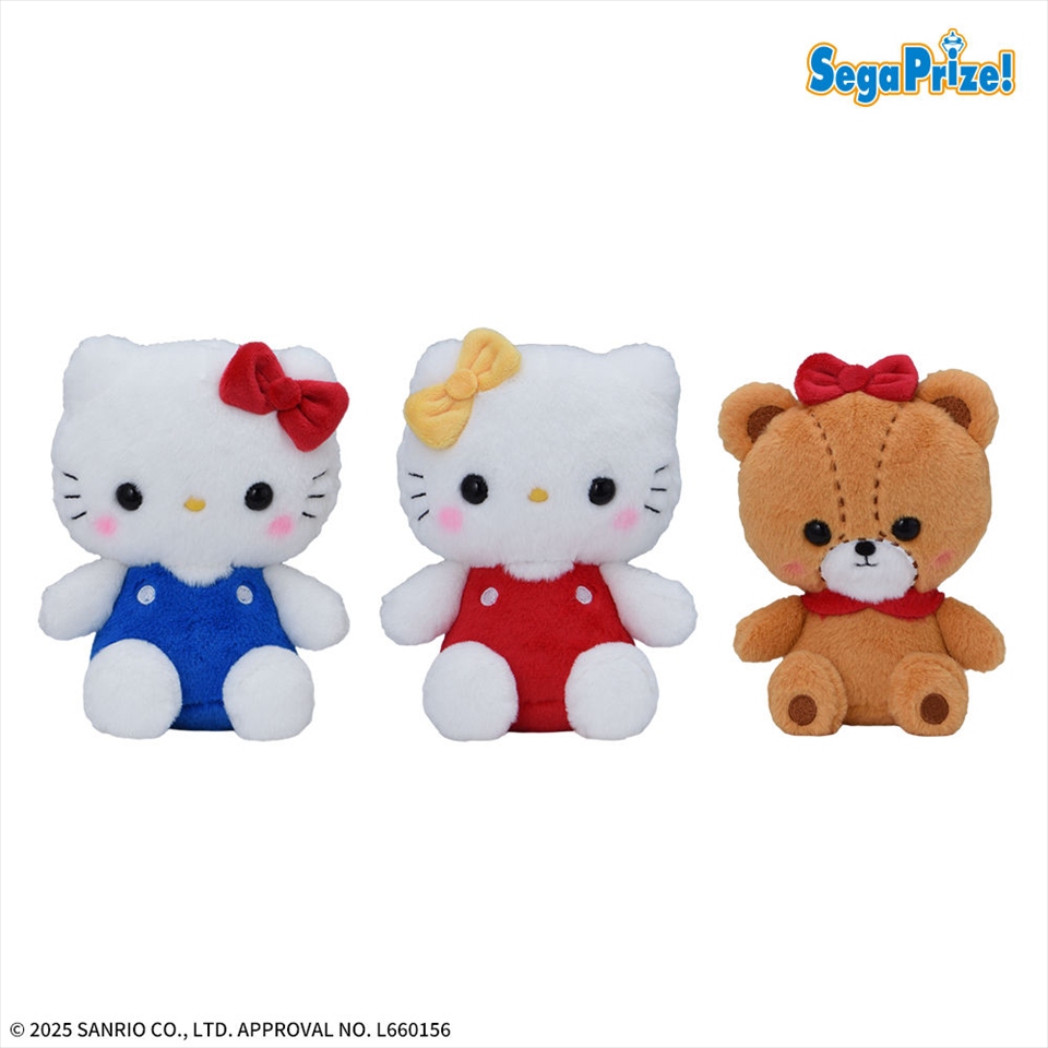 ゆるかわ　サンリオキャラクターズ　レトロメモリー　ぬいぐるみハローキティ＆ミミィ＆タイニーチャム