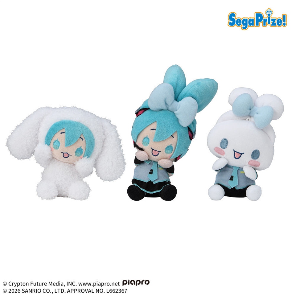 初音ミク×シナモロール　ひょこぴょこ　マスコット